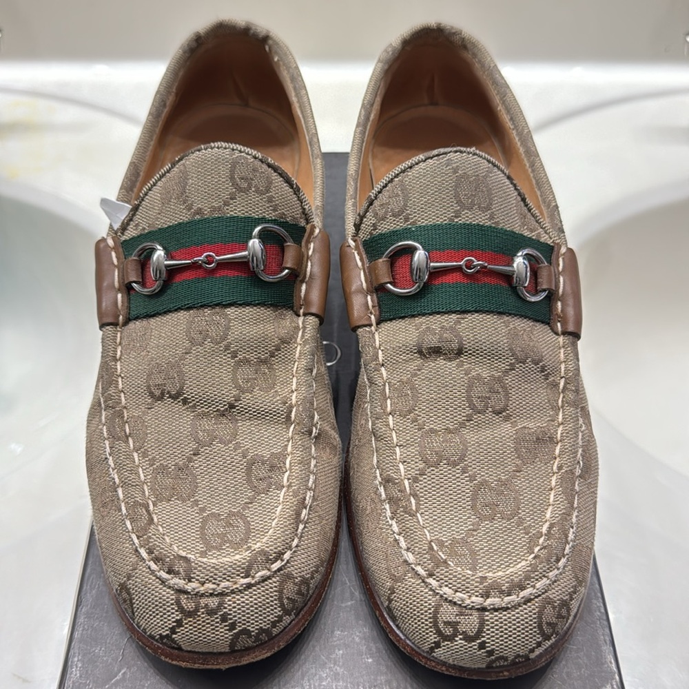 Gucci Canvas Monogram Loafer (Authentic)